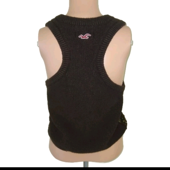 Vintage Hollister Brown Sequined Racerback Knit Vest Small - Picture 2 of 8